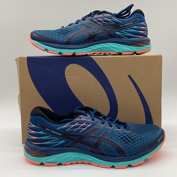 1955. ASICS Running Shoes Orange, Teal & Turquoise Size 9.5 (Brand New) - Picture 1 of 5